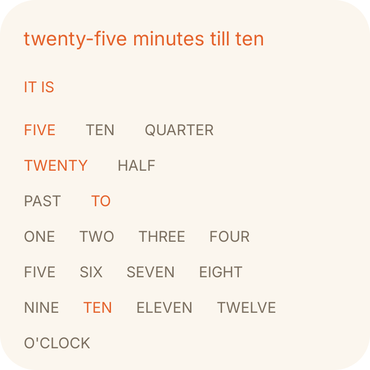 Word clock in Crema