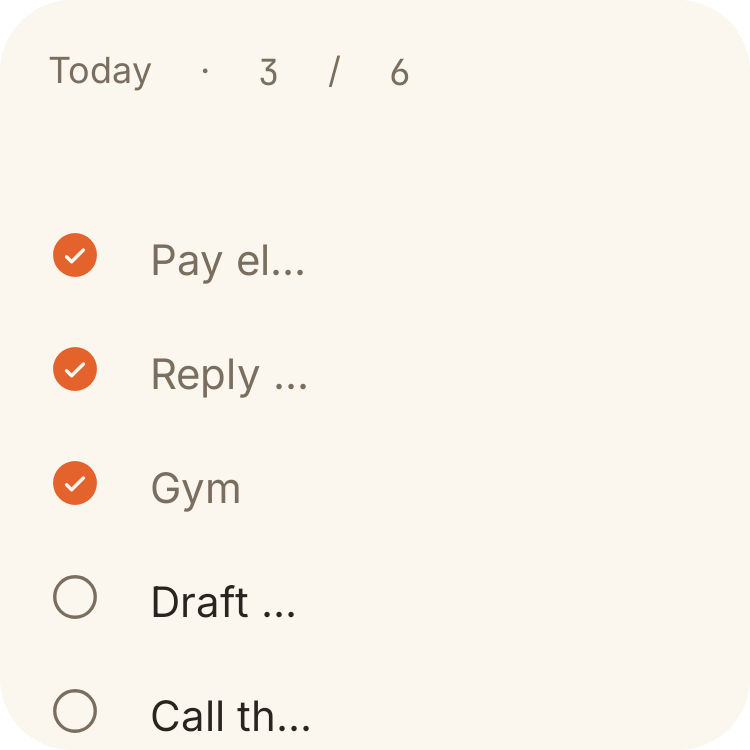 Todo checklist in Crema
