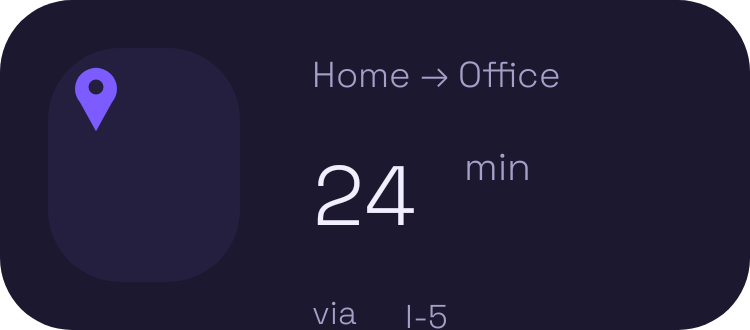 Commute ETA widget preview