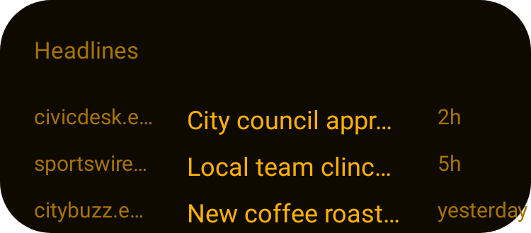 RSS Headlines in Terminal Amber
