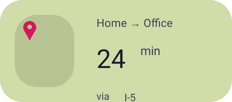 Commute ETA in Pixel Era Dark