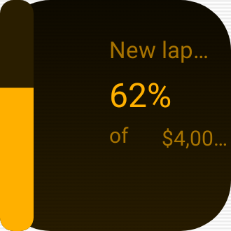 Savings Goal in Terminal Amber